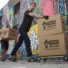 Moving boxes in New York City