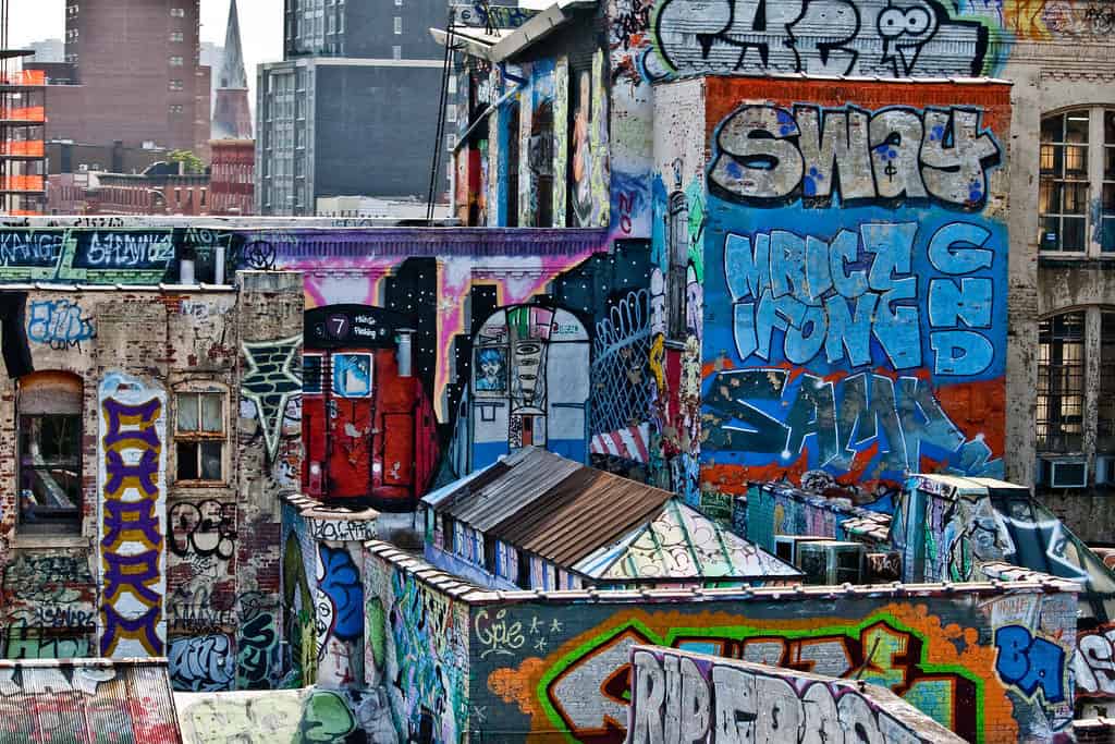 Graffiti murals in Jackson Heights, Queens, New York City