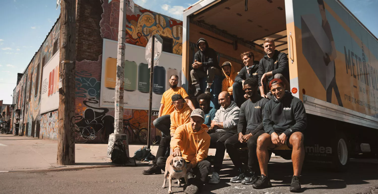 Brooklyn movers in the back of their truck with a dog in Bushwick #5