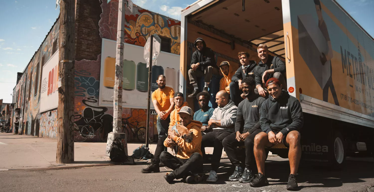 Brooklyn movers in the back of their truck with a dog in Bushwick #3