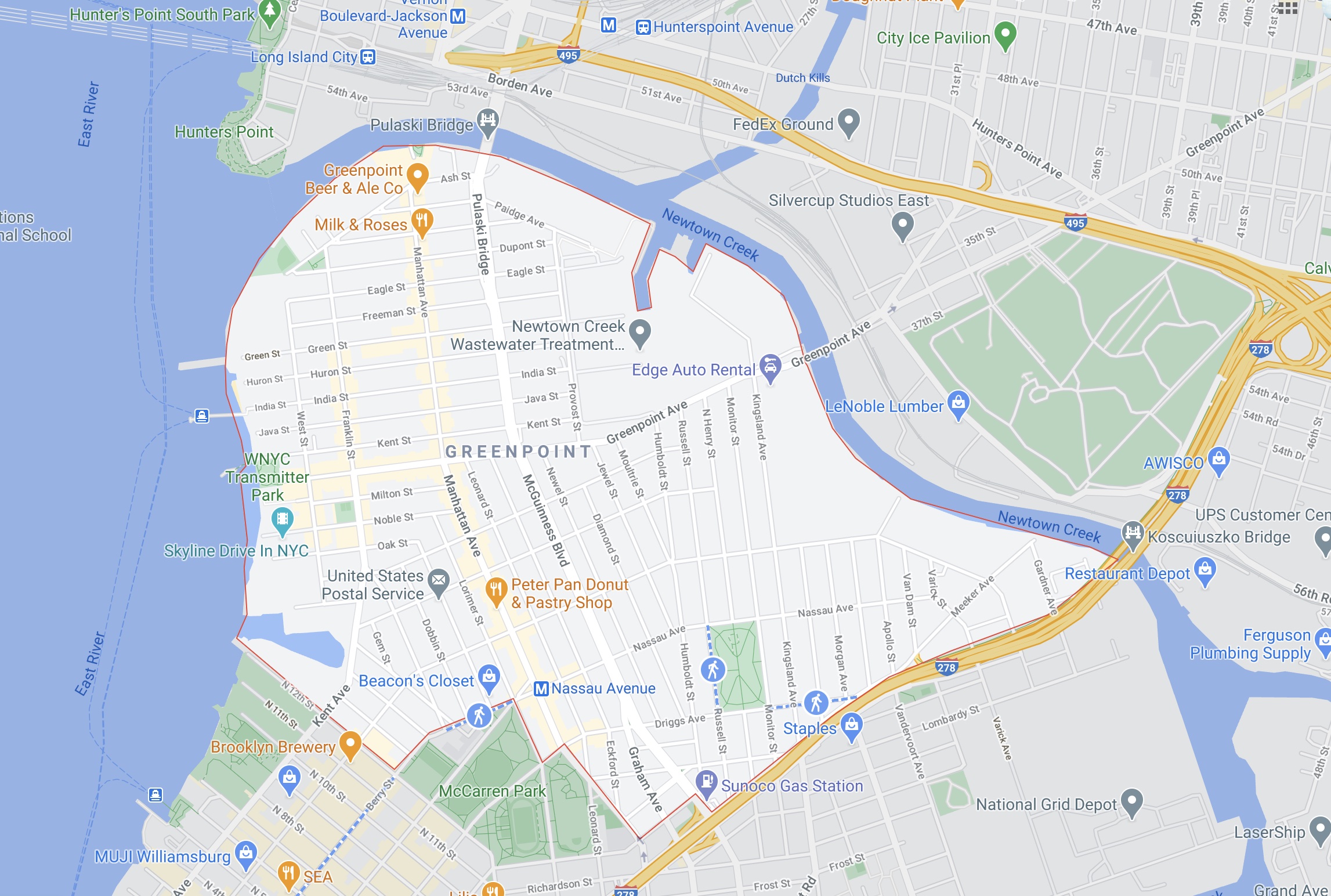 greenpoint brooklyn map