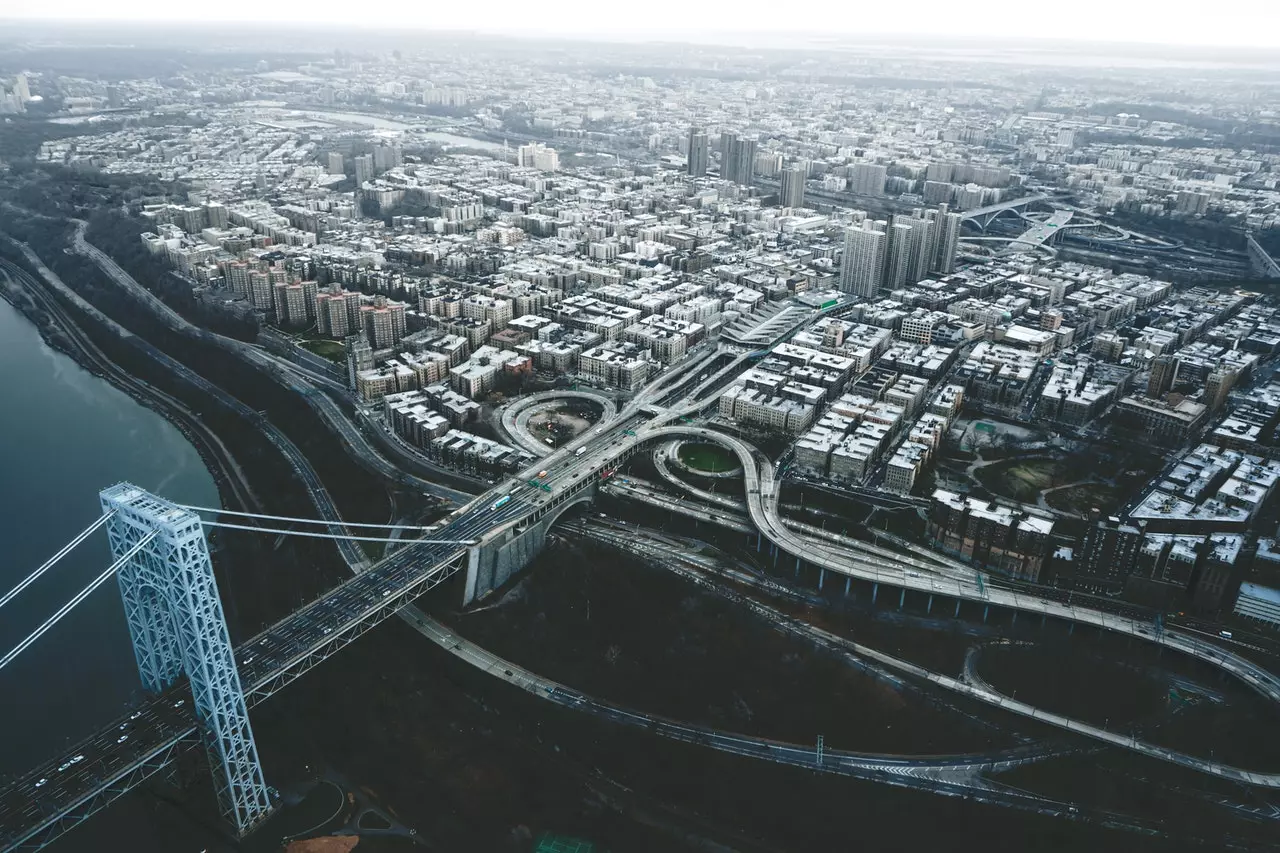 aerial view of washington heights nyc