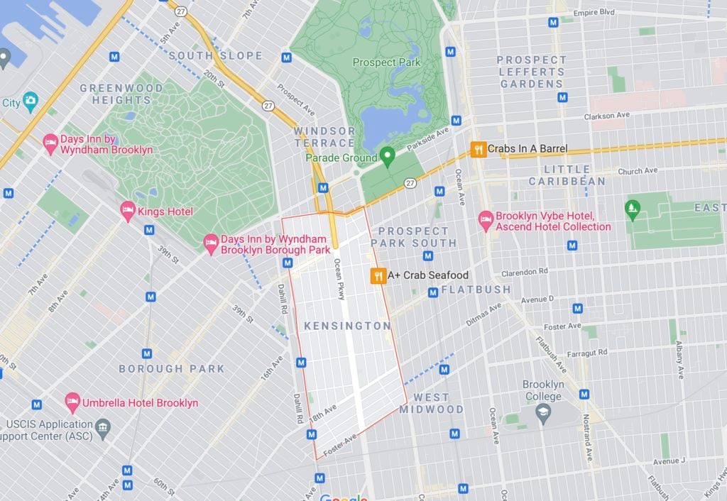 Kensington Brooklyn Neighborhood Guide Metropolis Moving   Kensington Brooklyn Map 1024x706 