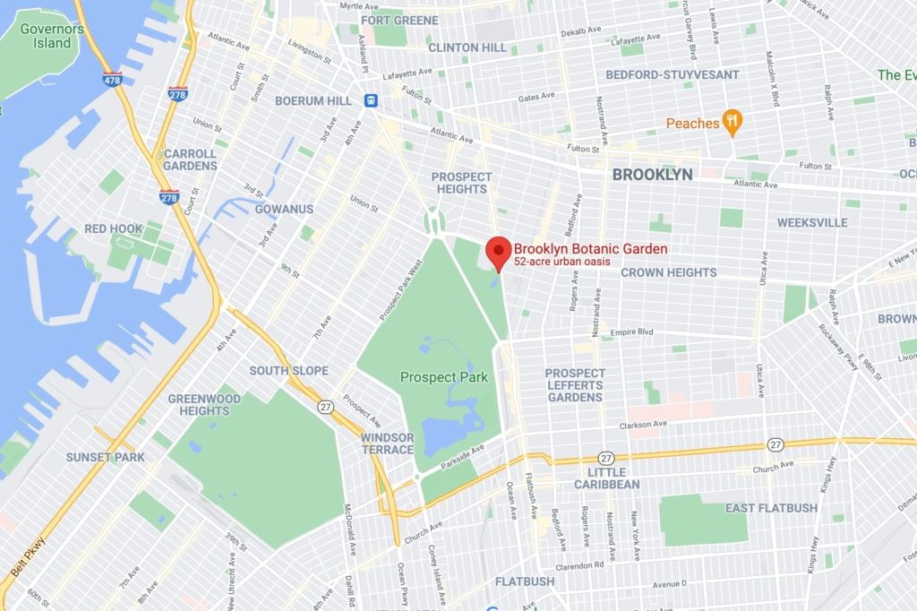 map image of brooklyn botanic garden