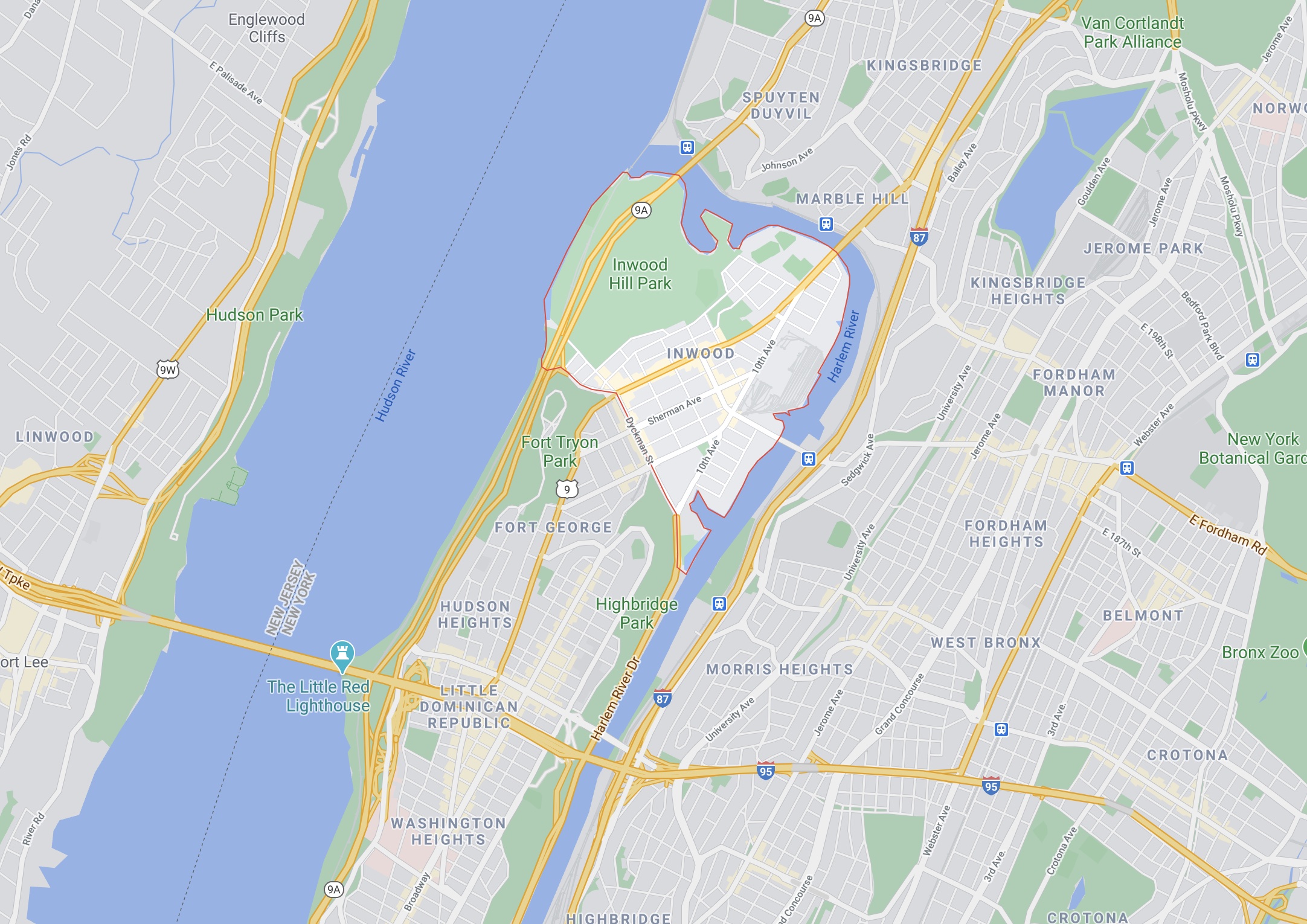 inwood ny map