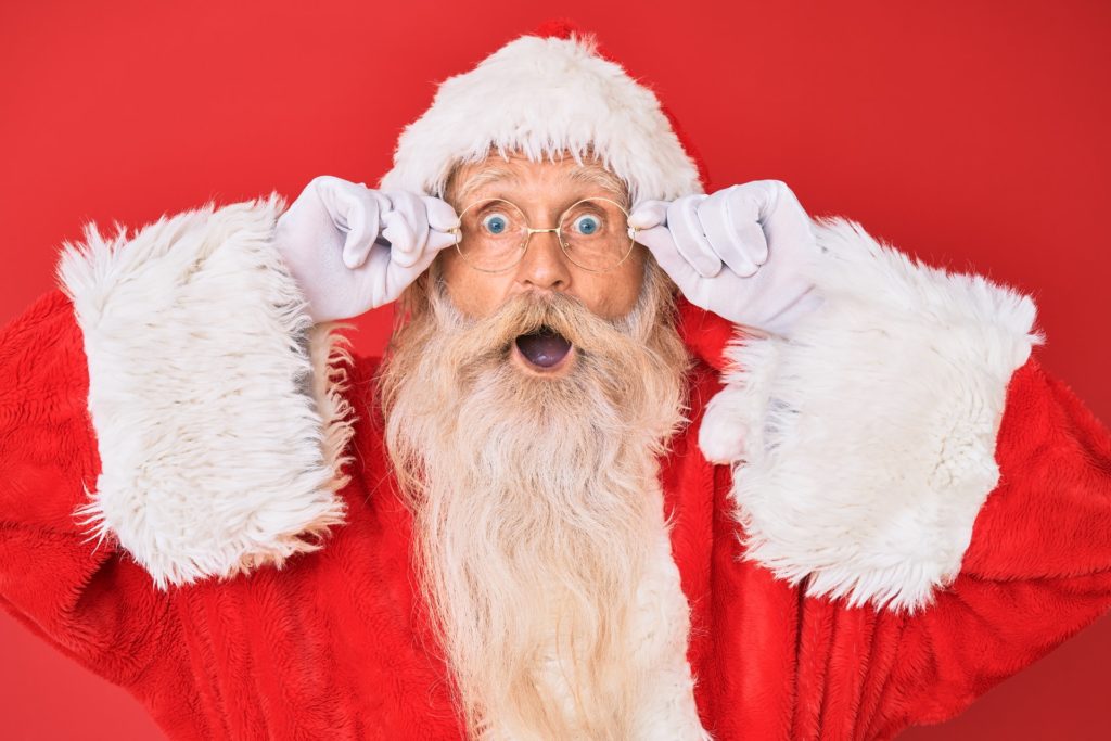 surprised-looking santa claus