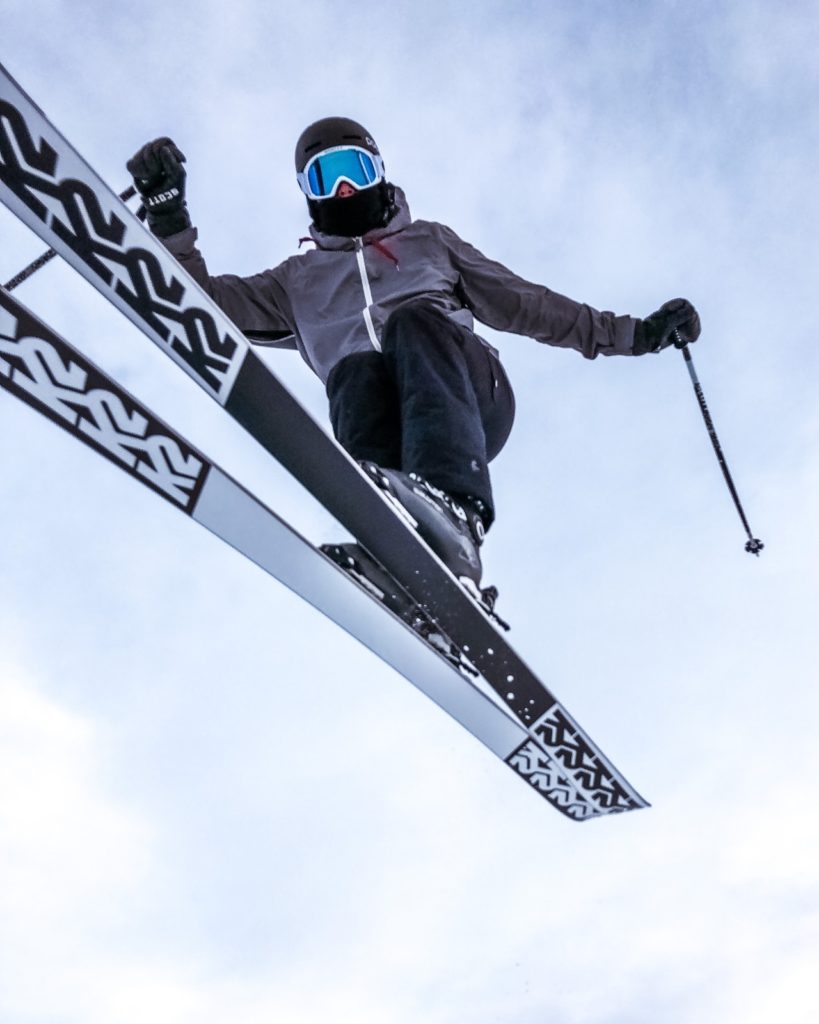 skier flying through the air