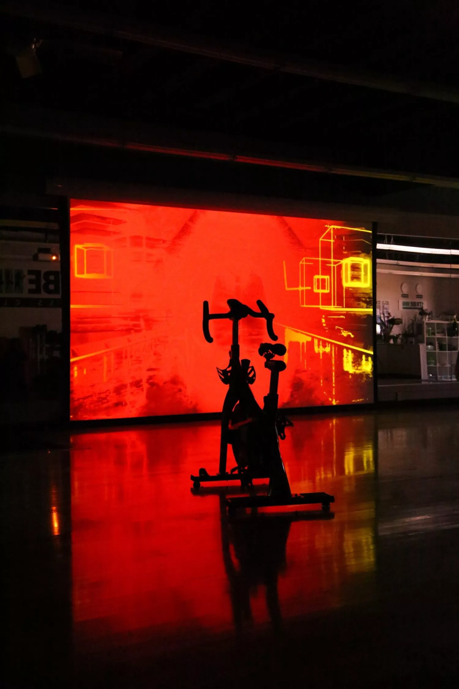 peloton bike in the dark