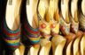 collection of colorful, flat shoes