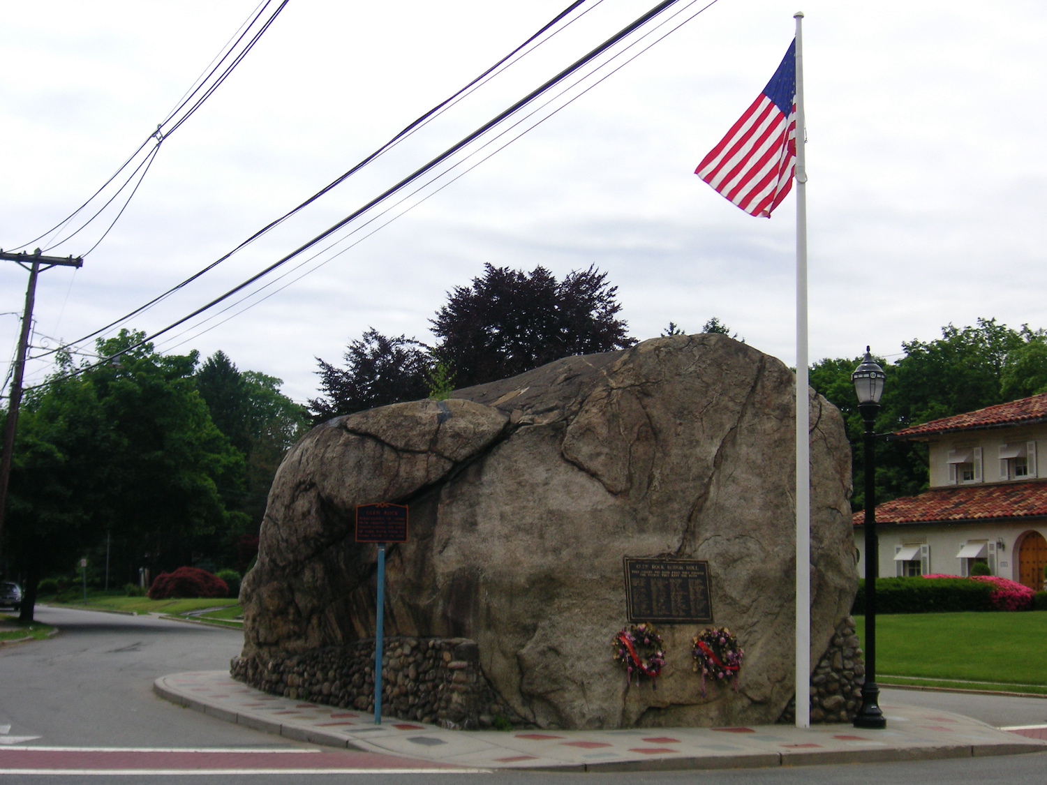 glen rock nj with American Flag waving over it