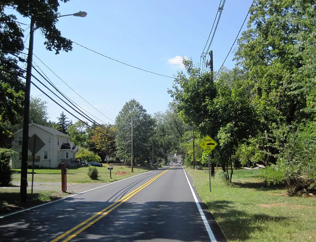Rural road in Princeton Junction, NJ