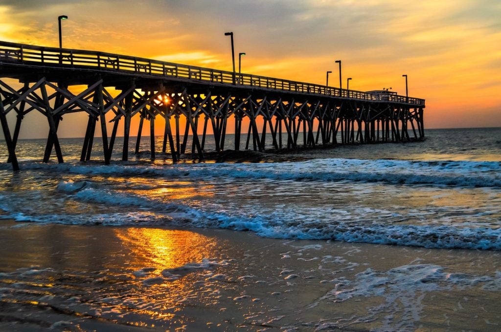 Myrtle Beach South Carolina dock during sunrise