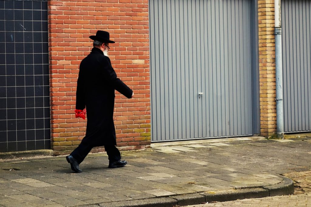 Orthodox Jewish man walking
