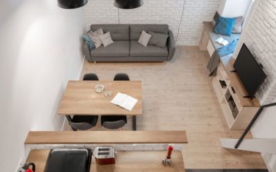 overhead perspective of a small apartment footprint in NYC