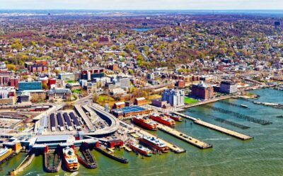 an areal view of Staten Island