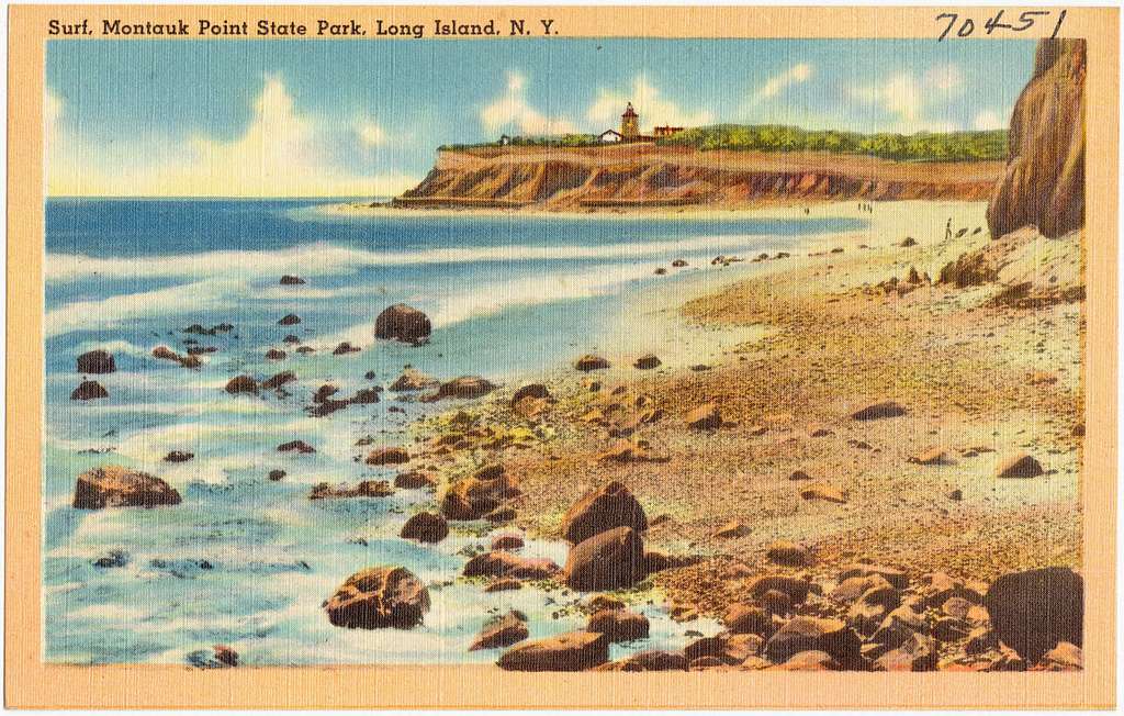 Montauk point state park Long Island vintage post card.